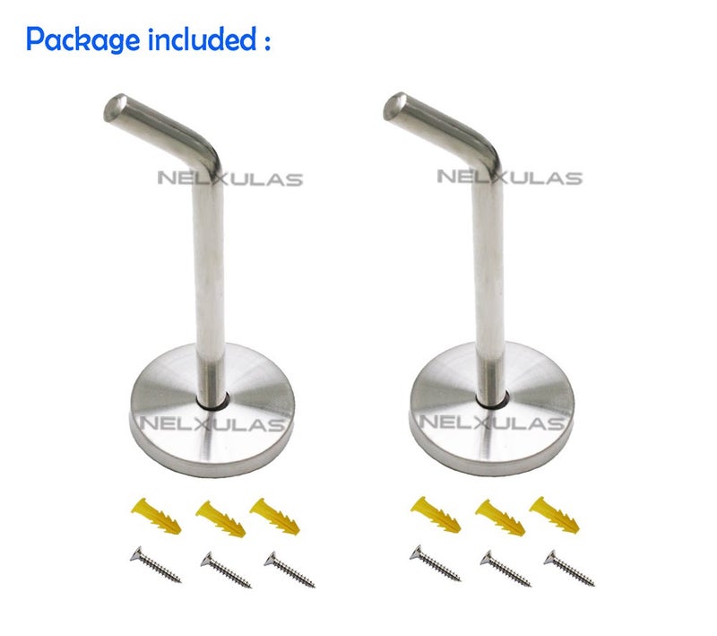 NELXULAS Brushed Stainless Steel Single Heavy Duty Long Coat Hook Robe Hanger Wall Mount Hook, Fit for Kitchen,Bedroom,Living Room, Bathroom,Closets and Garage Storage (4-2/3", 2 PCS) - Image 2
